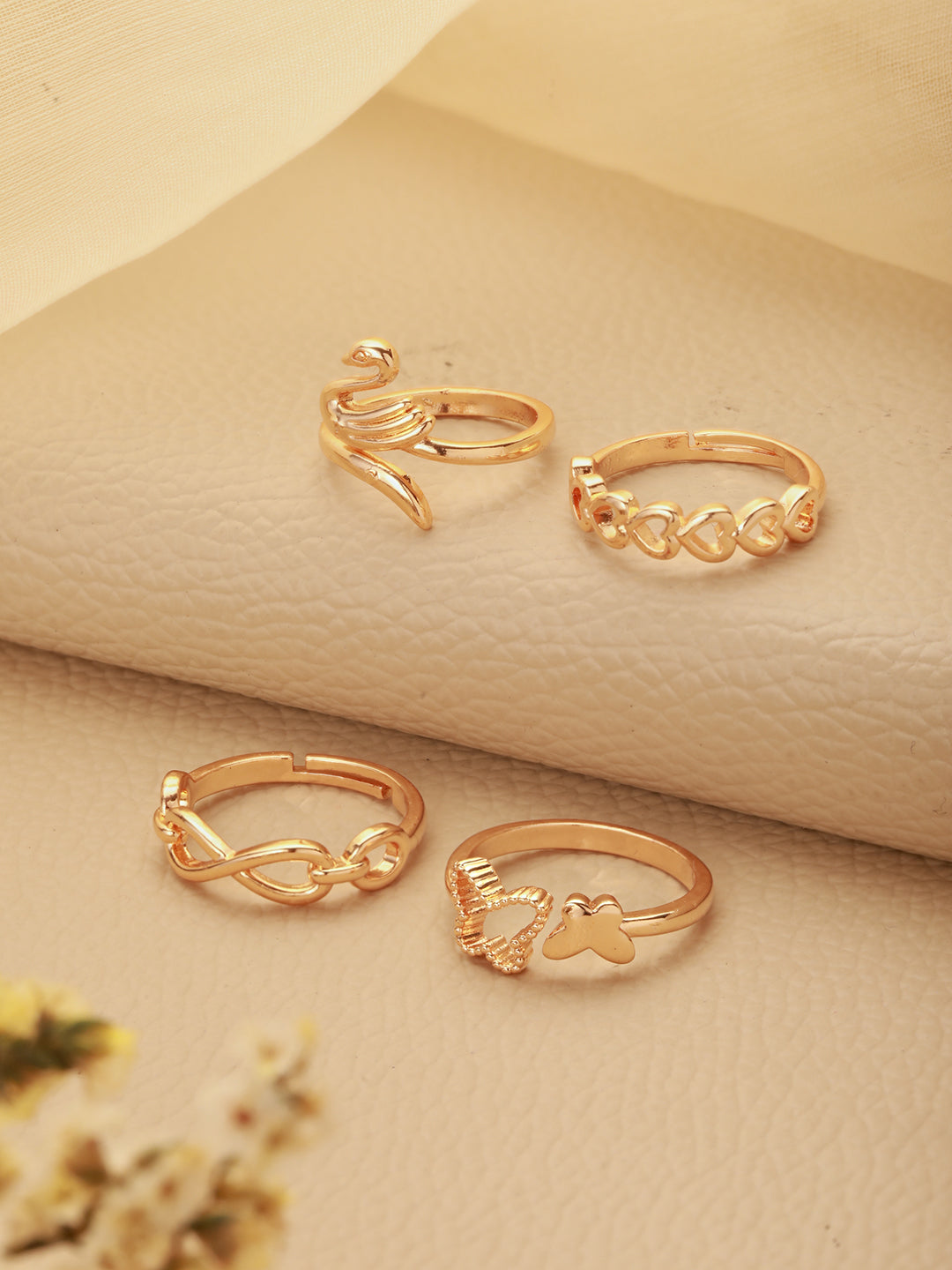 Jazz and Sizzle Gold Plated Adjustable Finger Ring