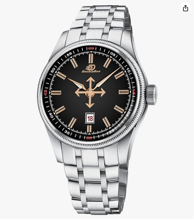 Elite Men's Date Display Analog Watch – Silver Stainless Steel