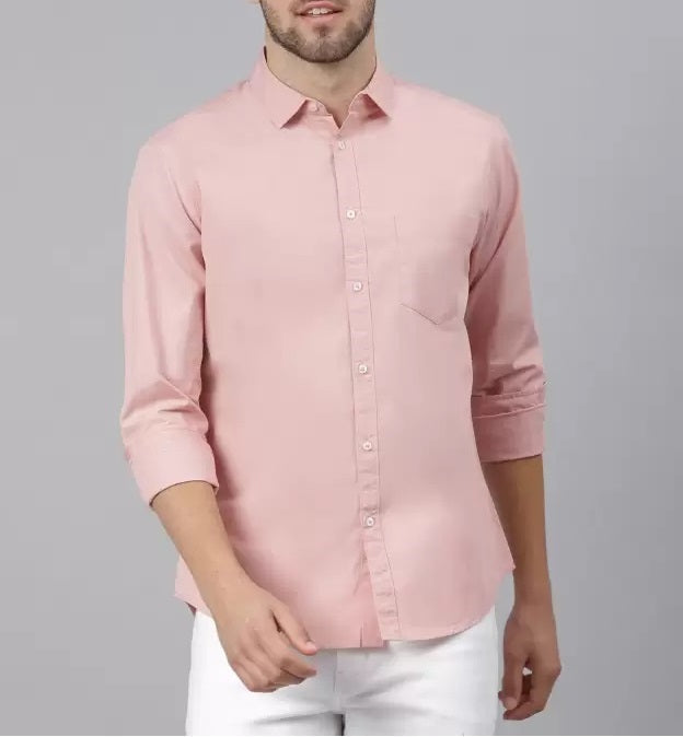 Premium Cotton Blend Solid Shirts (Peech)