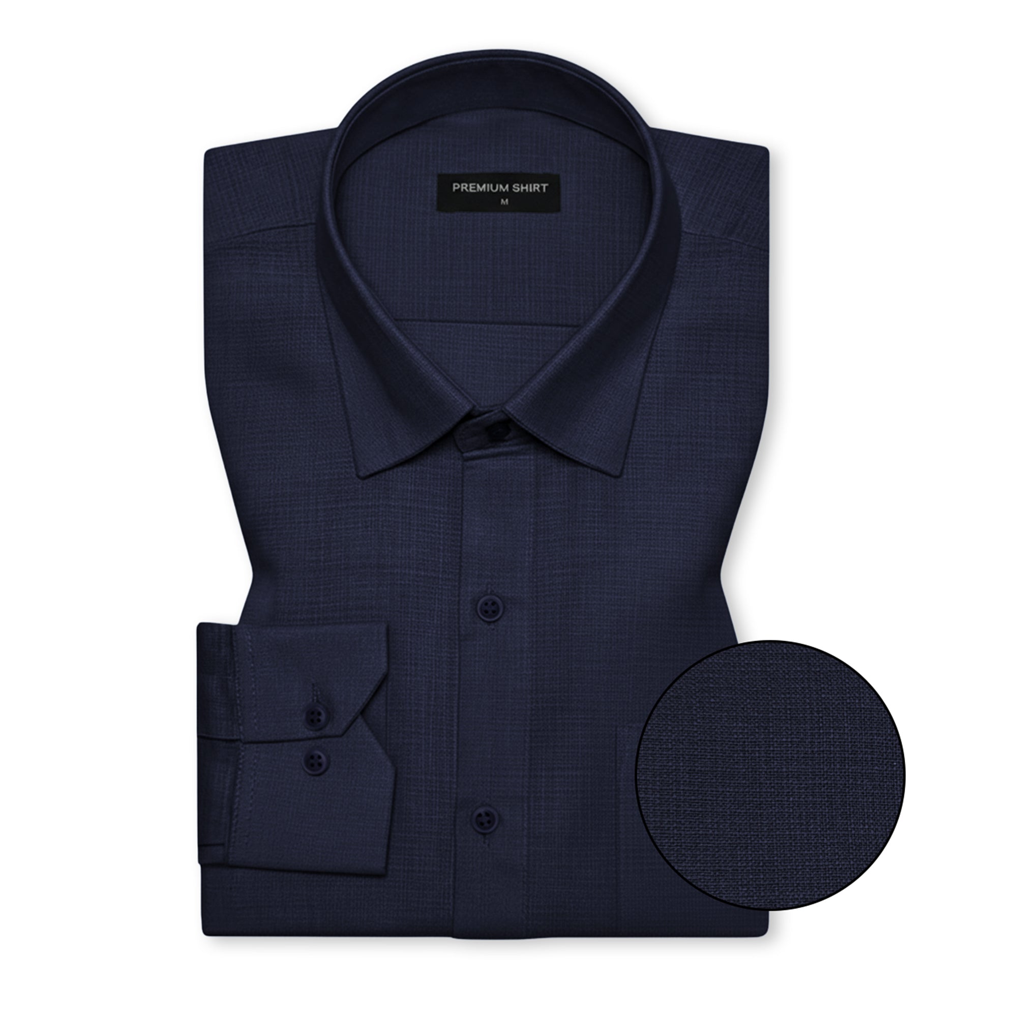 Pack of 2 Dark Blue & Rose Gold Textured Linen Shirt For Men