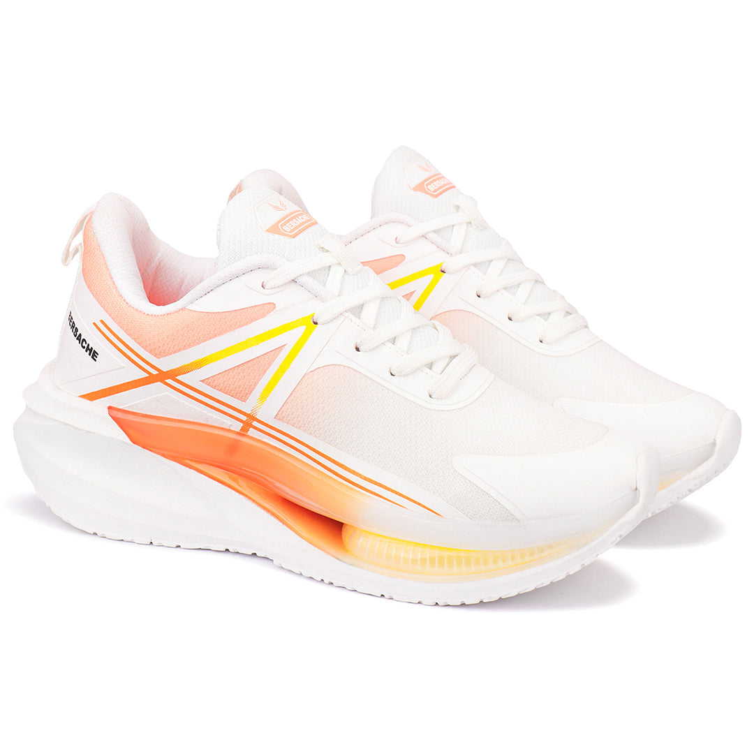 Bersache Premium Sports ,walking,Gym,cricket, Trending Running Shoes For Men's (Orange & White-9226)