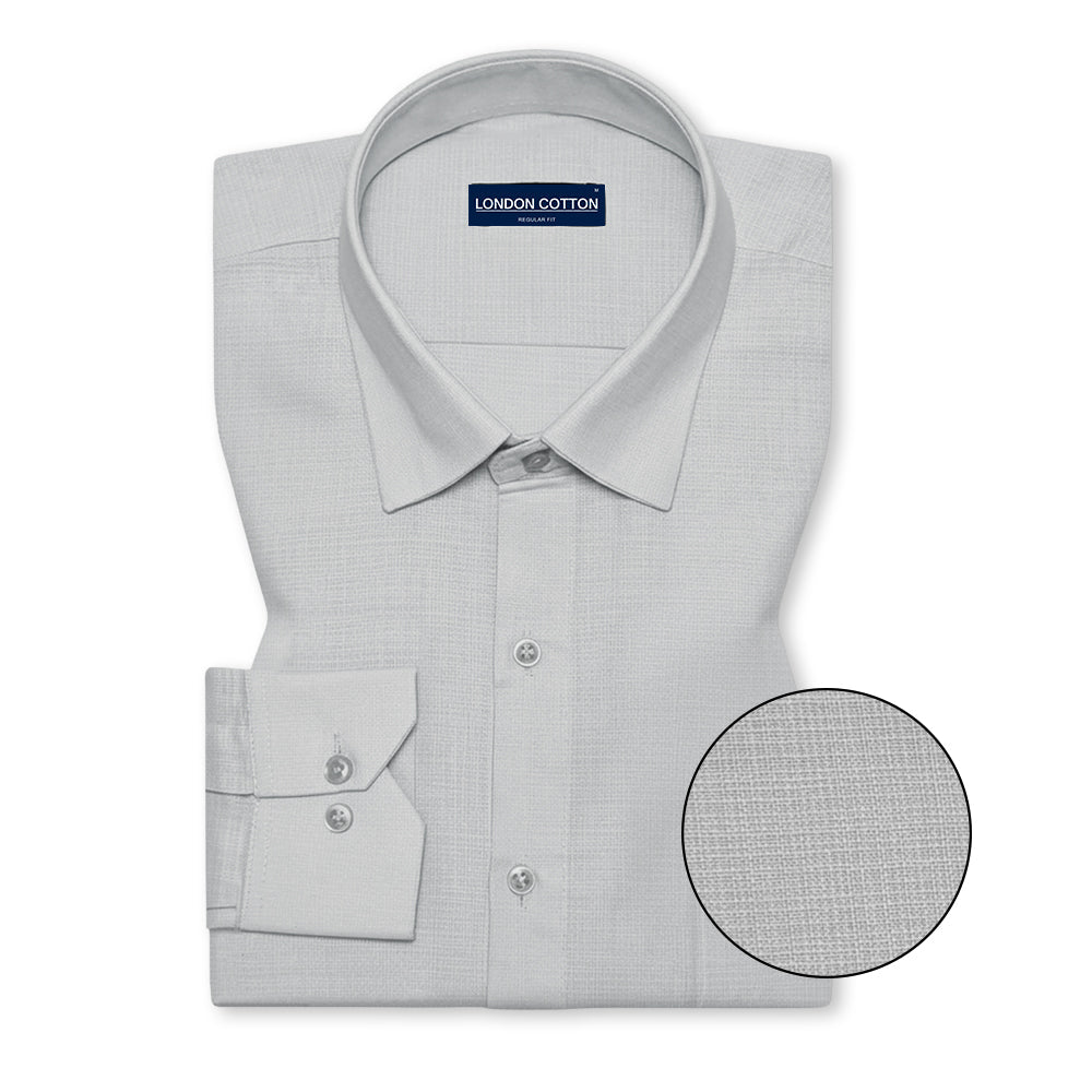 Pack of 2 Textured Linen Shirts (Silver & Black)