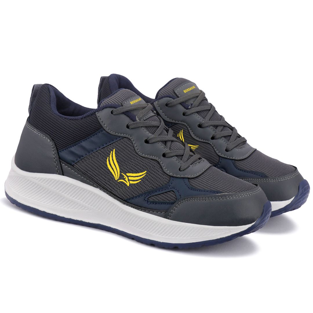 Bersache Premium Sports ,walking, Gym, cricket, Trending Running Shoes For Men's (Dark-Gray-8125)
