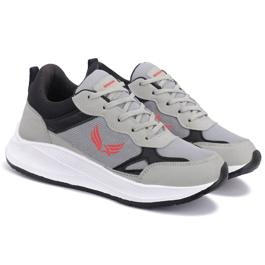 Bersache Premium Sports ,walking, Gym, cricket, Trending Running Shoes For Men's (Gray-8124)