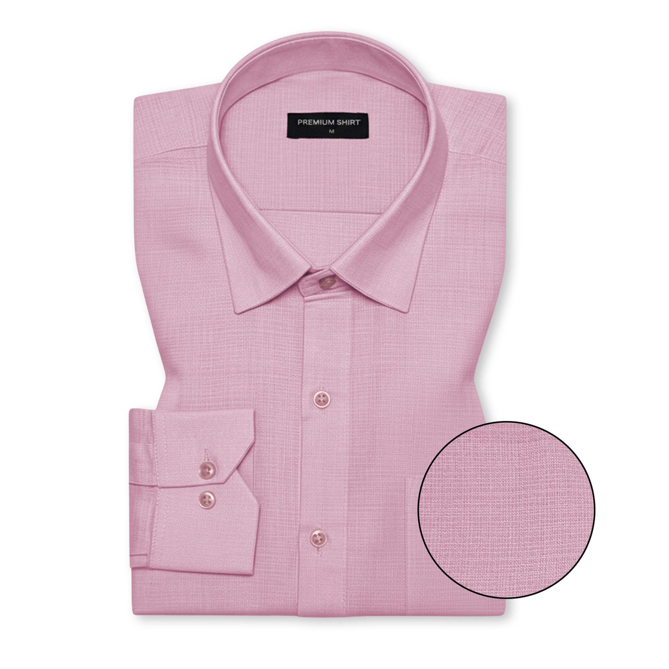 Pack of 2 Solid Pink & Dark Grey Textured Linen Shirt For Men