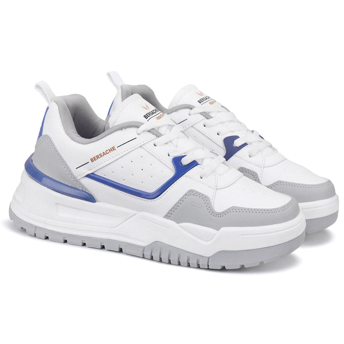 Bersache Premium Sports ,walking,Gym,cricket, Trending Running Shoes For Men's (Grey & White-9221)