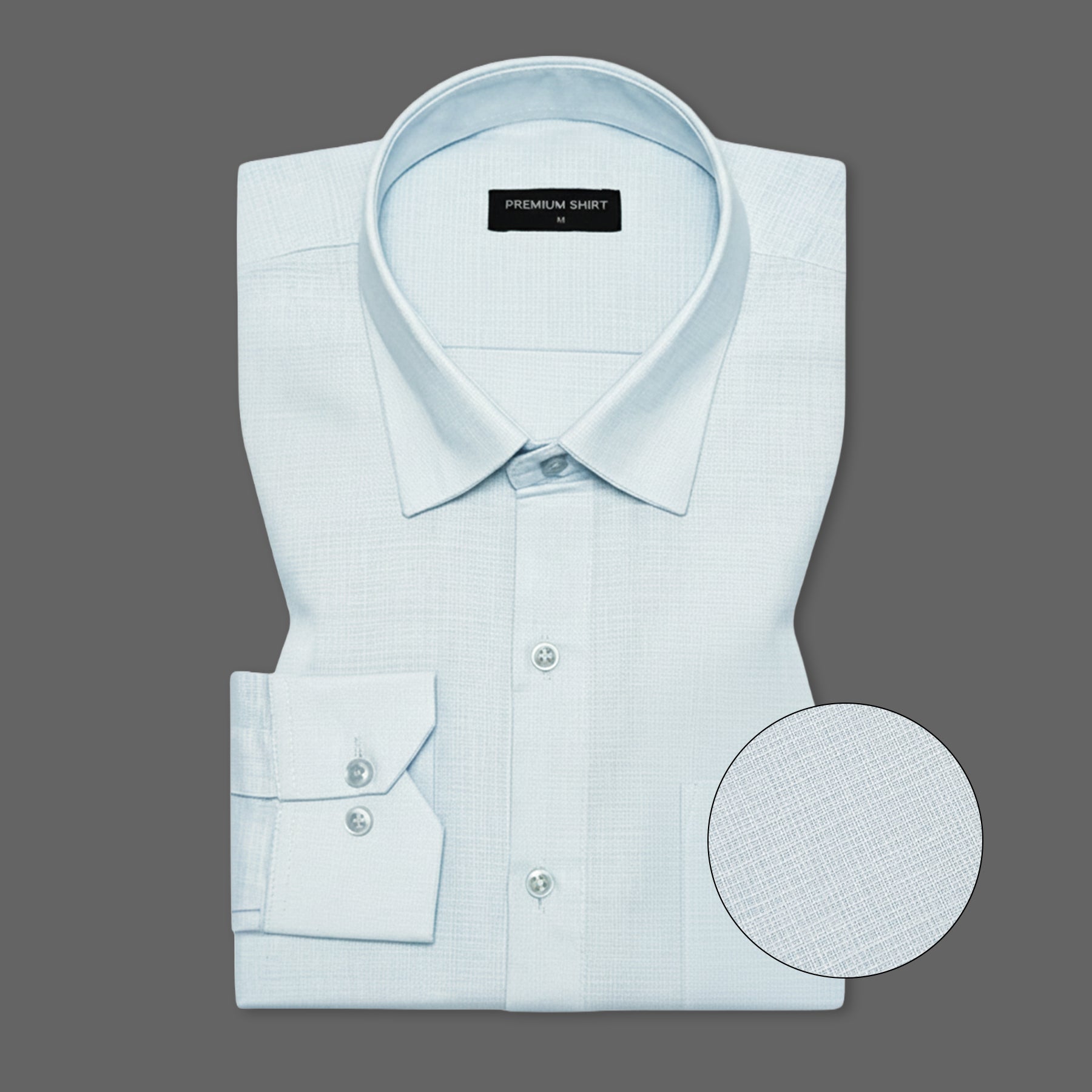Pack of 2 Sky Blue & Dark Grey Textured Linen Shirt For Men
