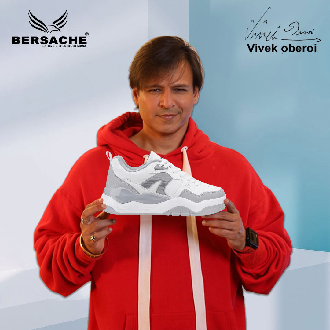 Bersache Premium Sports , Walking, Gym, Cricket, Trending Running Shoes For Men's (White-9222)