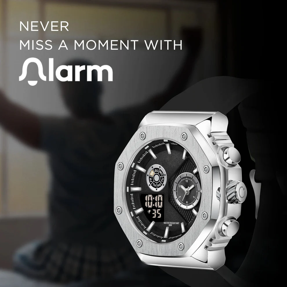 07 Steel Analog Digital Sports Watch AS4