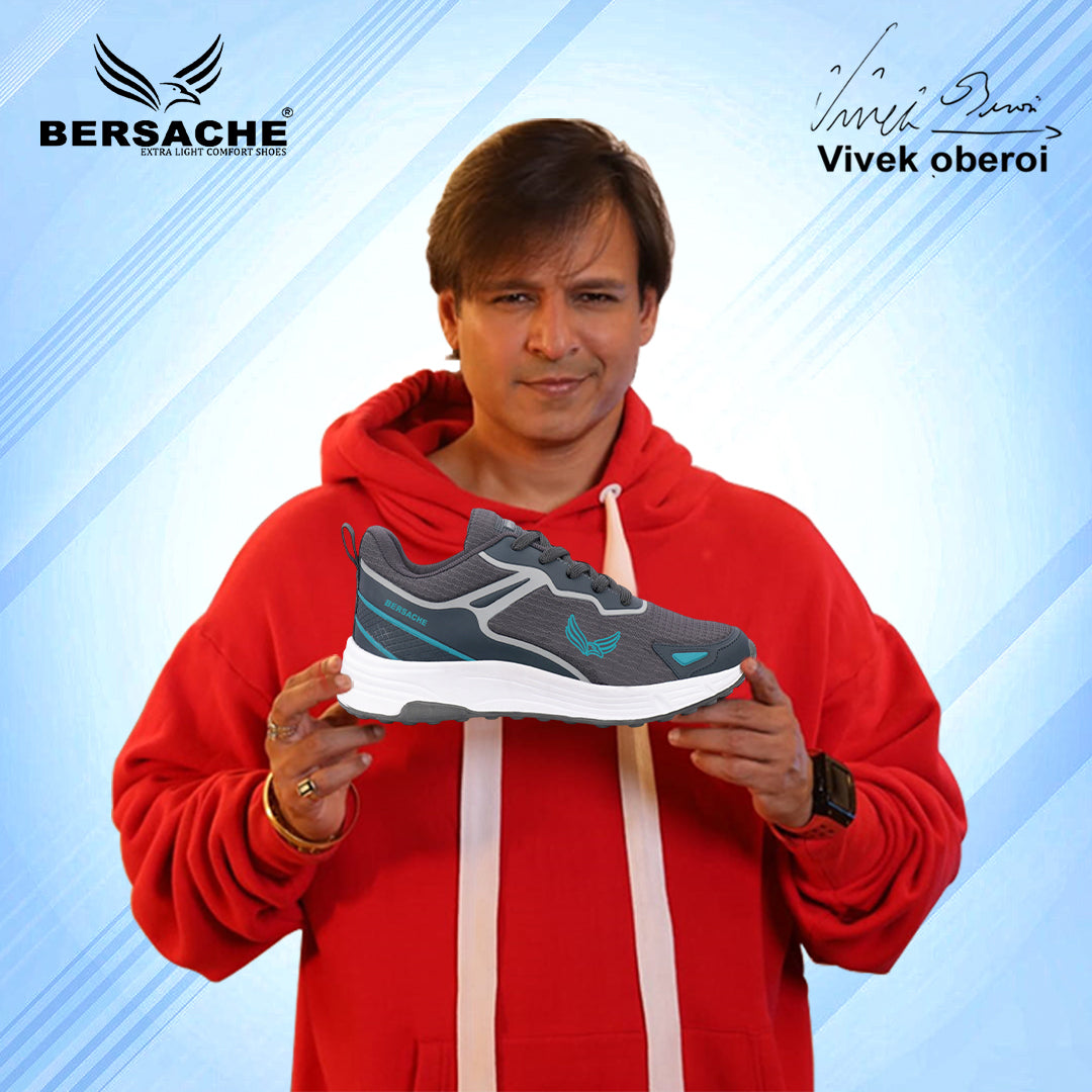 Bersache Premium Sports ,walking,Gym,cricket, Trending Running Shoes For Men's (Gray-8122)