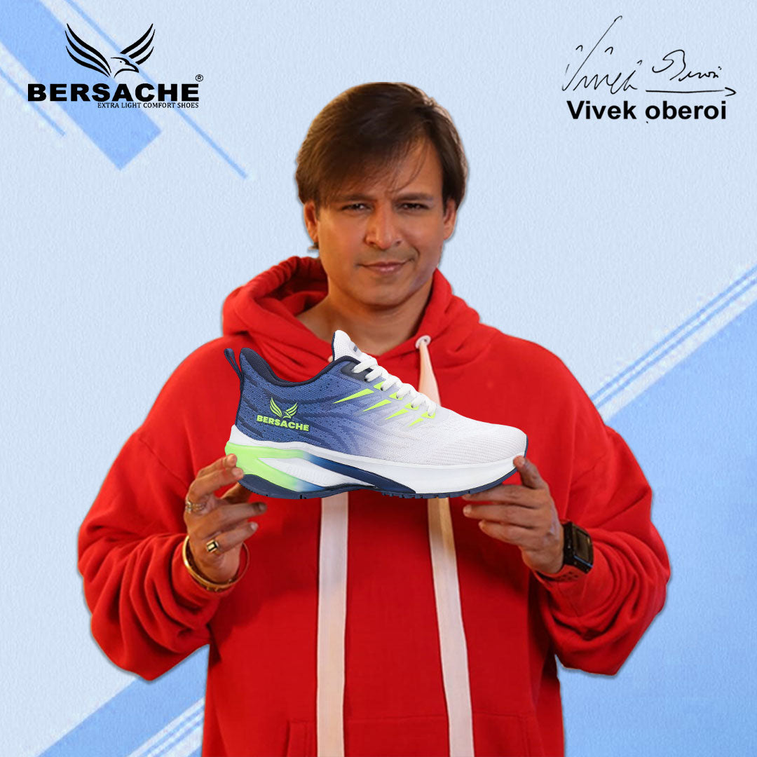 Bersache Premium Sports ,walking,Gym,cricket, Trending Running Shoes For Men's (Blue-White-9213)