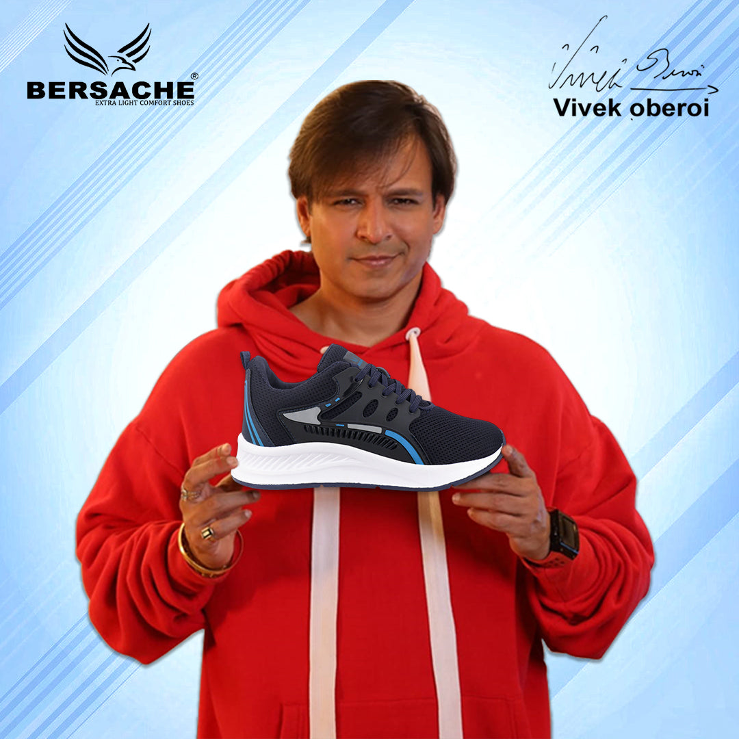 Bersache Premium Sports ,walking, Gym, cricket, Trending Running Shoes For Men's (Dark-Blue-8129)