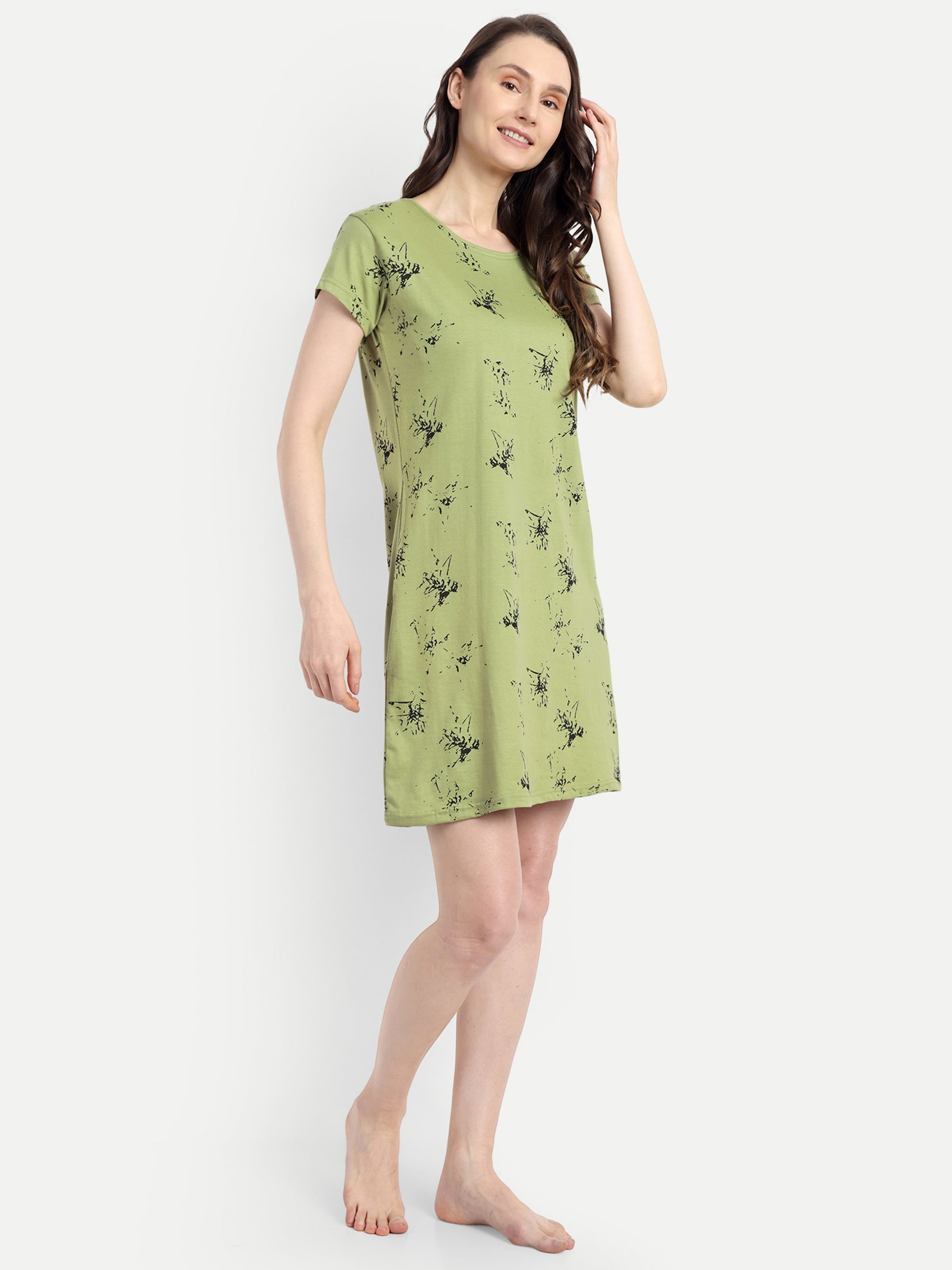 Women's Cotton Printed Night Dress (915)