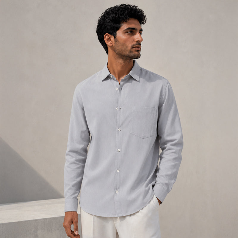 Paper Cotton Silver Shirt for Men