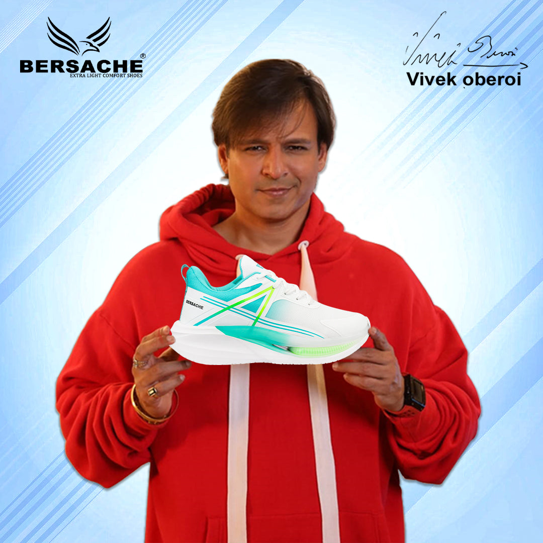 Bersache Premium Sports , Walking, Gym, Cricket, Trending Running Shoes For Men's (Mint & White-9225)