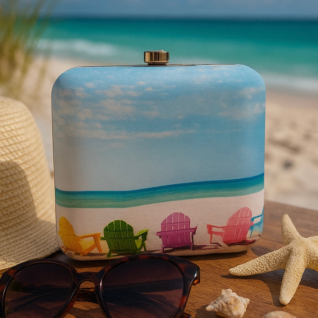 Paradise Vibes Ethnic Box Clutch & Sling Bag