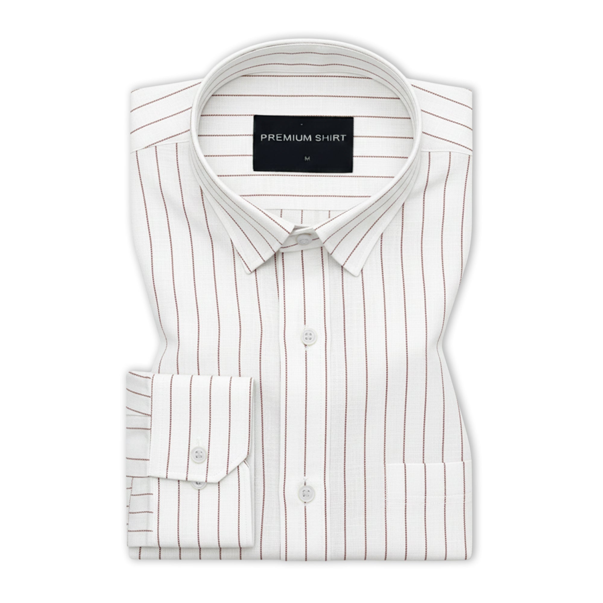 Fine Maroon Pinstripe Linen Shirt