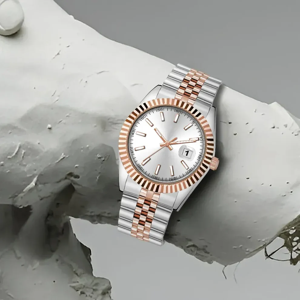 Exclusive 811 Two Tone Silver Gents Analog Watch