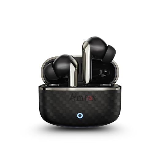 Amfox Rhytm TWS Earbuds, 35 Hours Play Time, Silicon Mic, 10 MM Copper Ring Speakers, 300 mAh Battery with IC Protection, 5.4v Bluetooth, 20Hz to 20 KHz Frequency Response, IP65 Protection