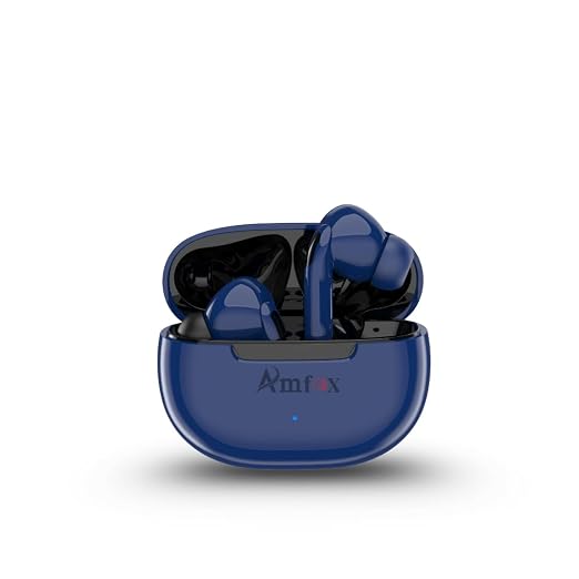 Amfox Vibe TWS Earbuds, 35 Hours Play Time, 4 Mic ENC, 13 MM Copper Ring Speakers, 300 mAh Battery with IC Protection, 5.4v Bluetooth, 20Hz to 20 KHz Frequency Response, IP65 Protection