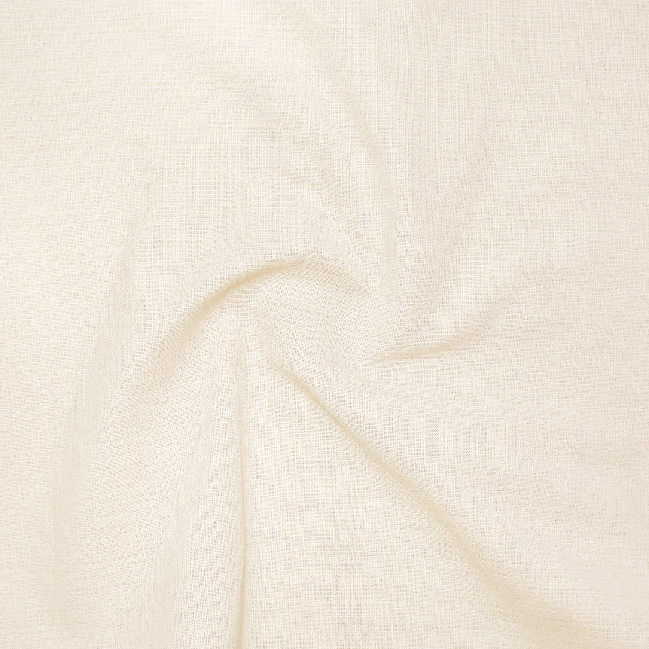 Cream Textured Linen Shirt For Men