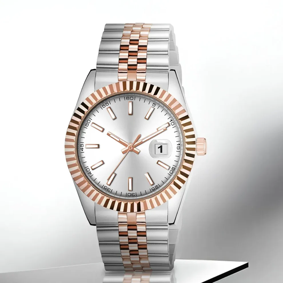 Exclusive 811 Two Tone Silver Gents Analog Watch