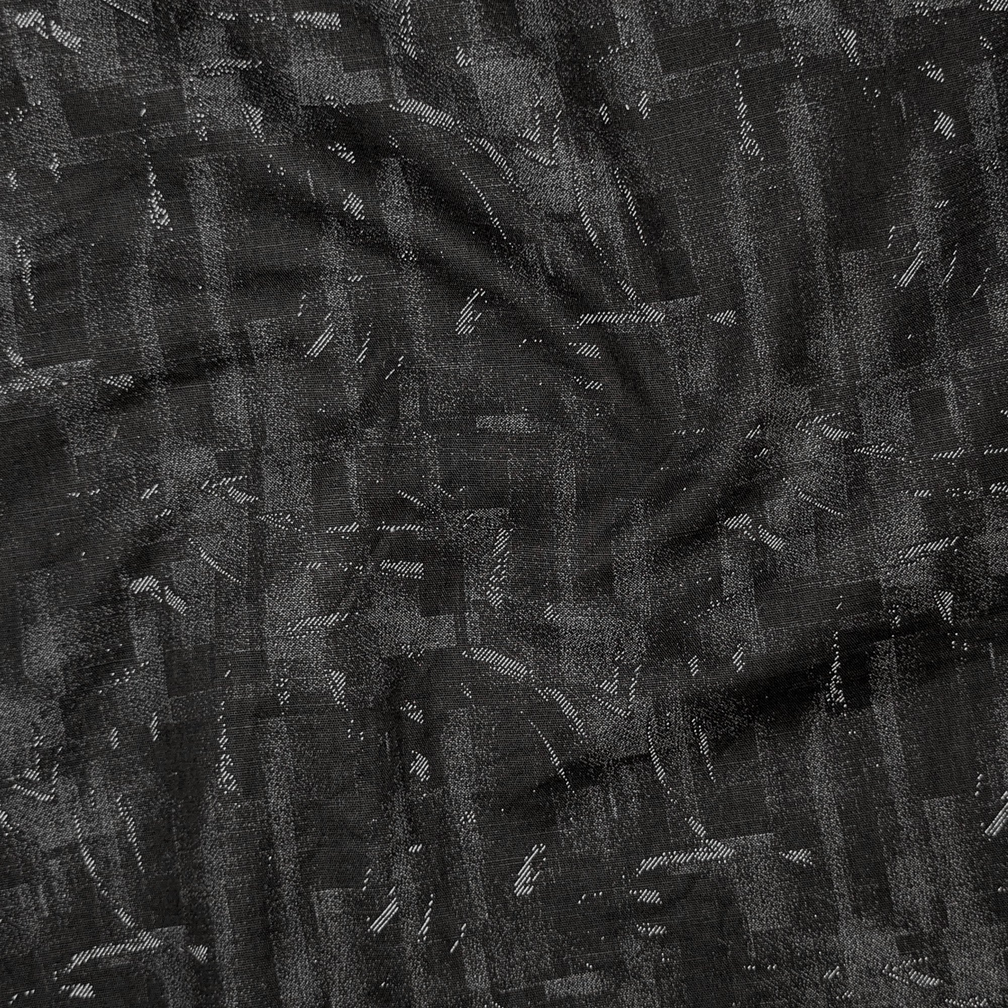 Black Abstract Linen Shirt For Men