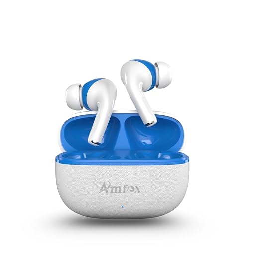 Amfox Sonic TWS Earbuds, 35 Hours Play Time, 4 Mic ENC, 10 MM Copper Ring Speakers, 300 mAh Battery, IC Protection, 5.3v Bluetooth, 20Hz to 20 KHz Frequency Response, IP65 Protection