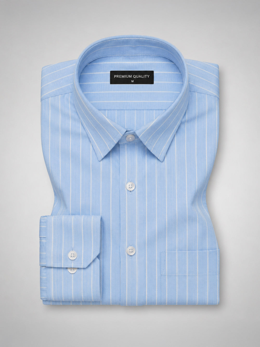 Blue Pinstripe Oxford Shirt For Men