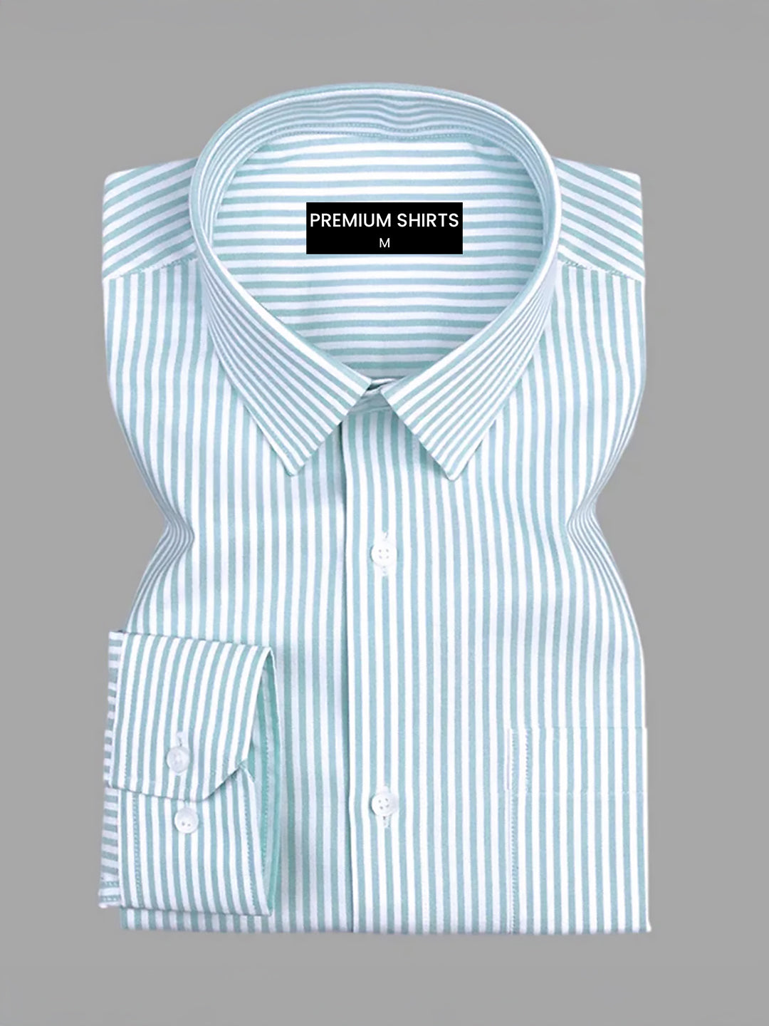 Sky Blue Stripe Oxford Premium Cotton Shirt For Men