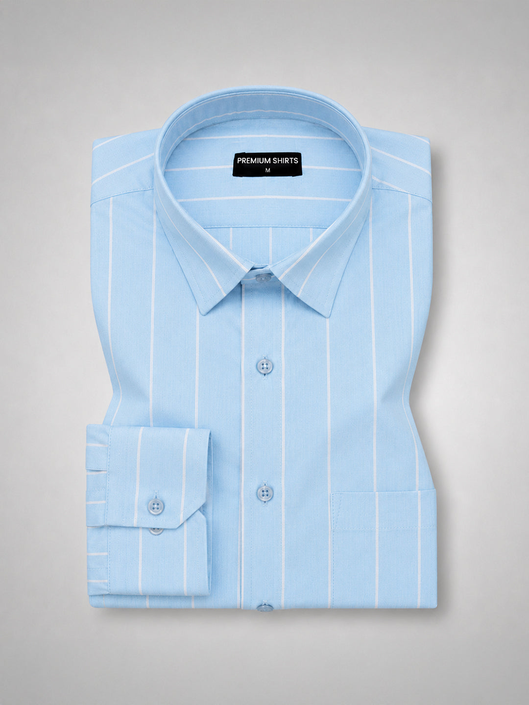 Sky Blue Pinstripe Oxford Shirt For Men
