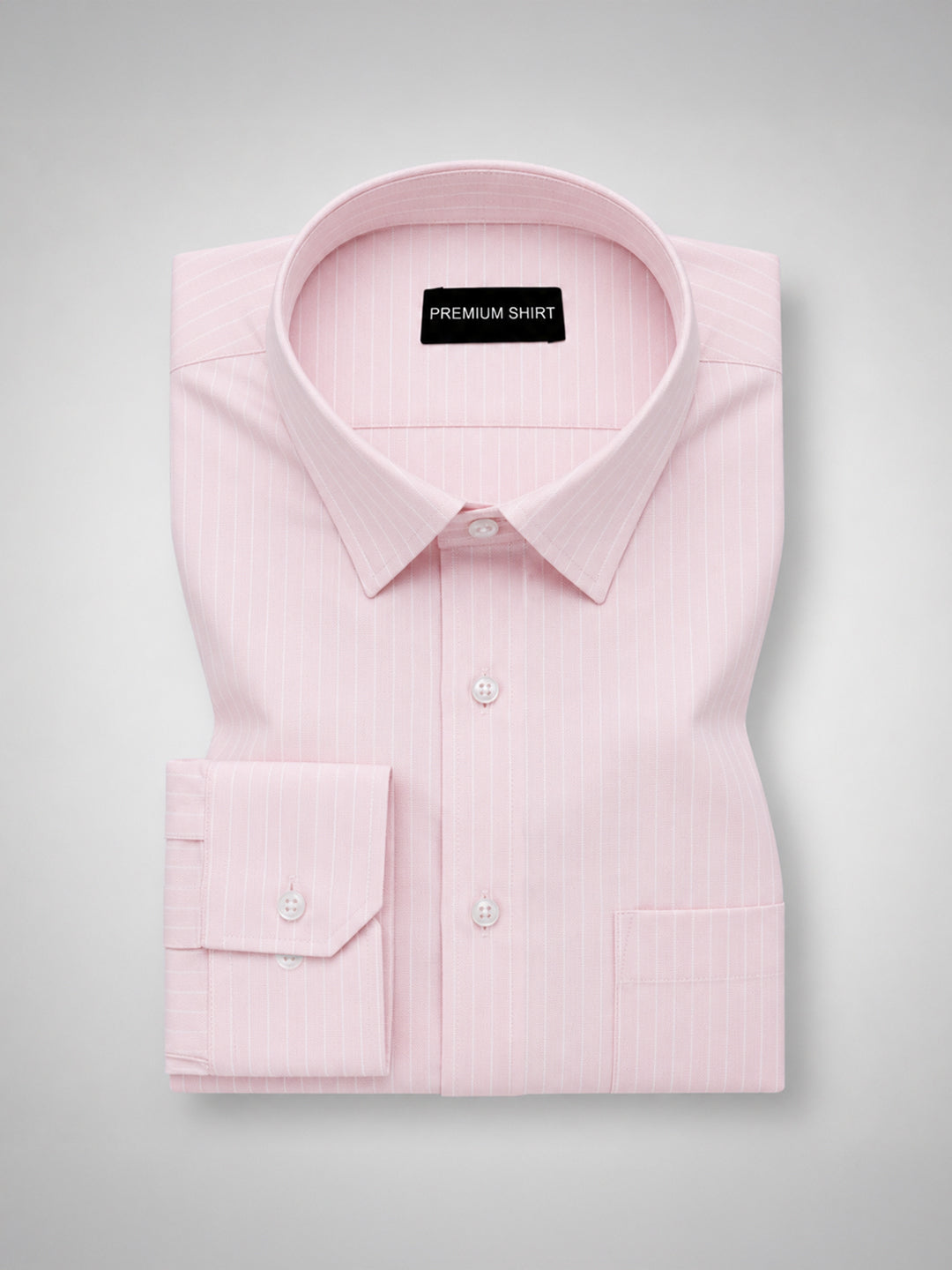 Pink Pinstripe Oxford Shirt For Men