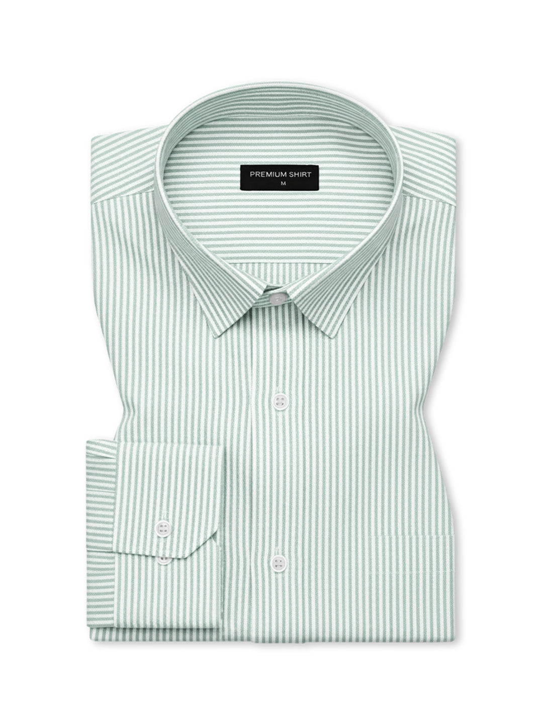 Light Green Stripe Oxford Shirt For Men