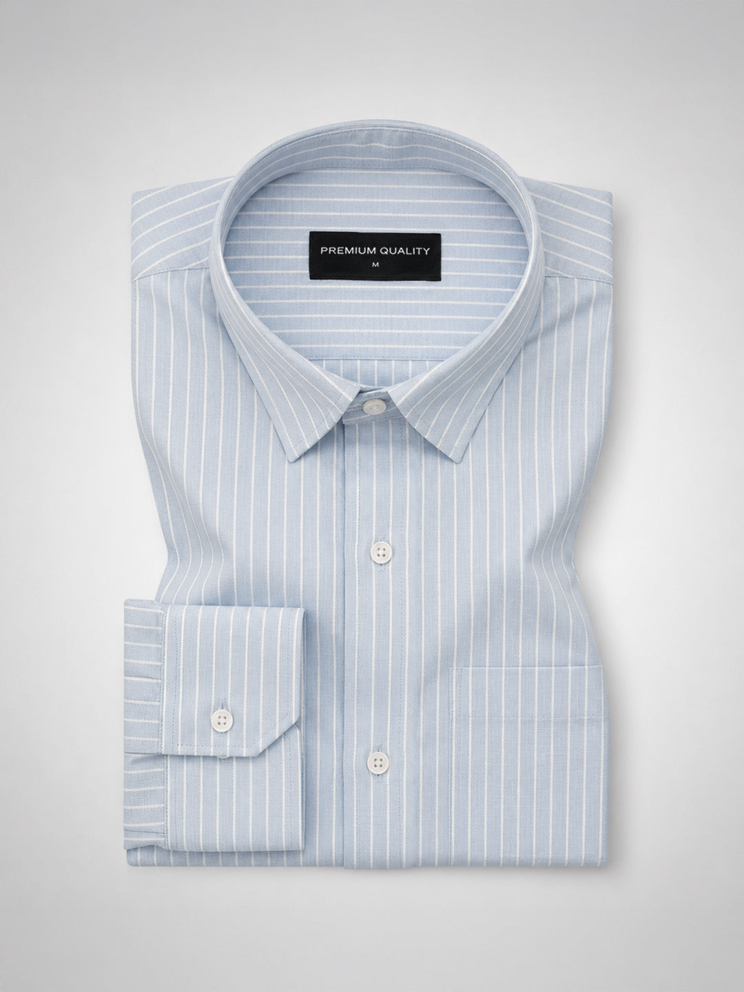 Firozi Blue Pinstripe Oxford Shirt For Men