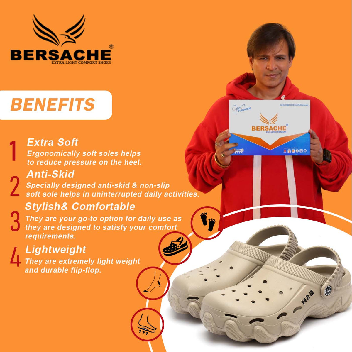 Bersache Extra Soft Classic Casual with Regular wear with Ultra Soft & Flexibility Technology Flip Flop for Men's & Boy's --(Beige) -6089
