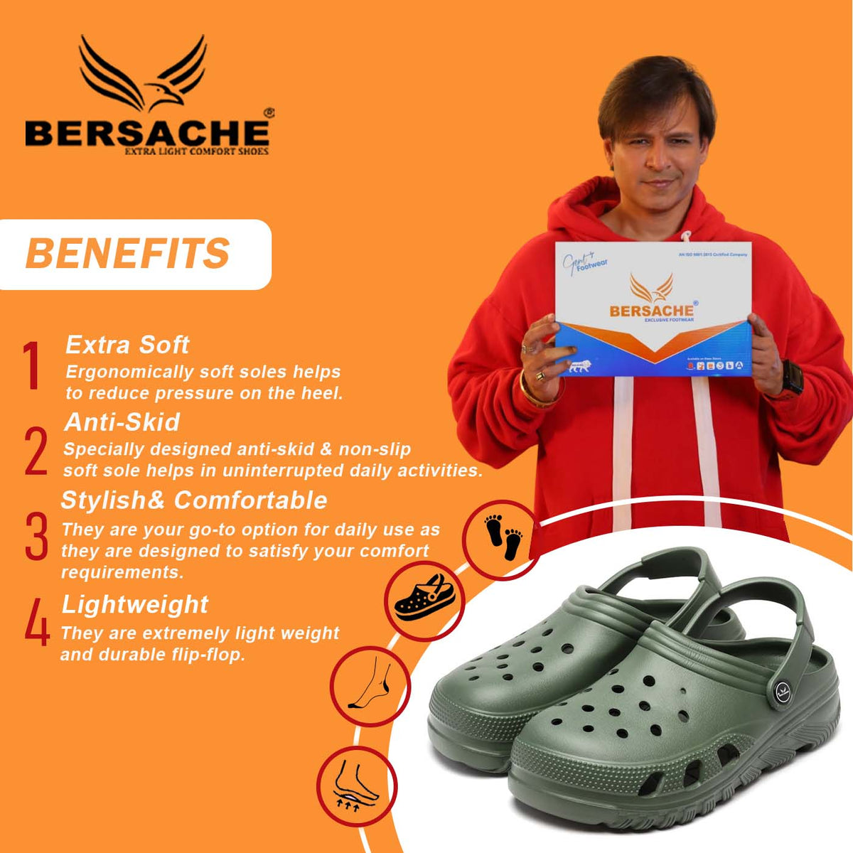 Bersache Extra Soft Classic Casual with Regular wear with Ultra Soft & Flexibility Technology Flip Flop for Men's & Boy's -Green-6093