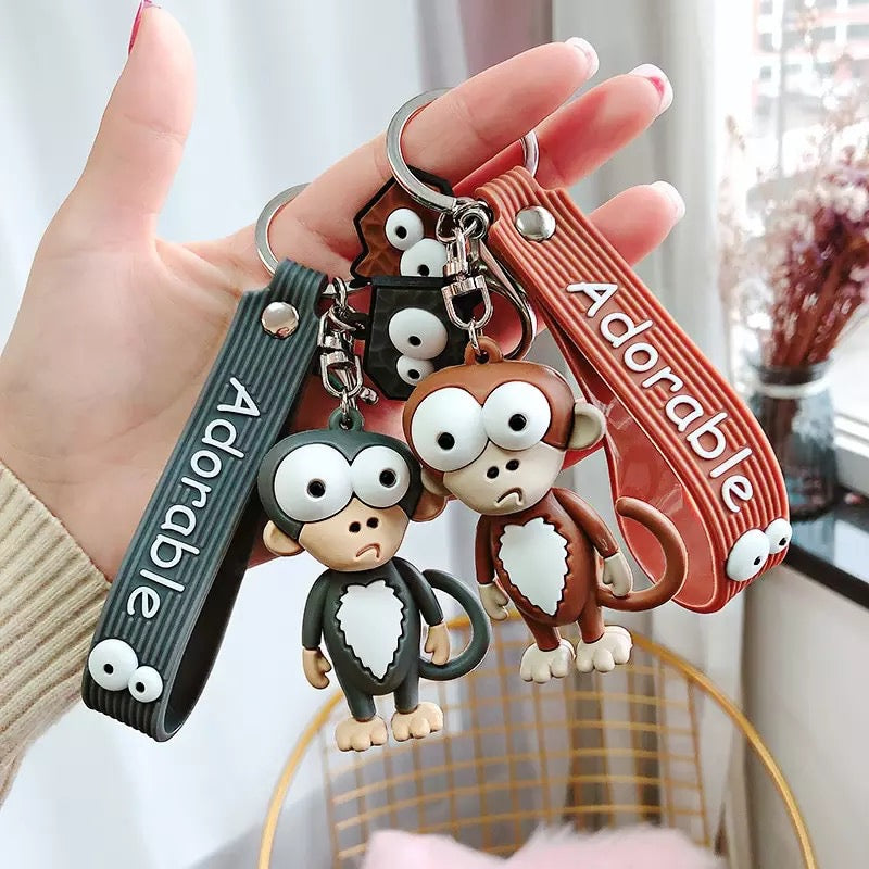 Adorable 3D Monkey Keychain