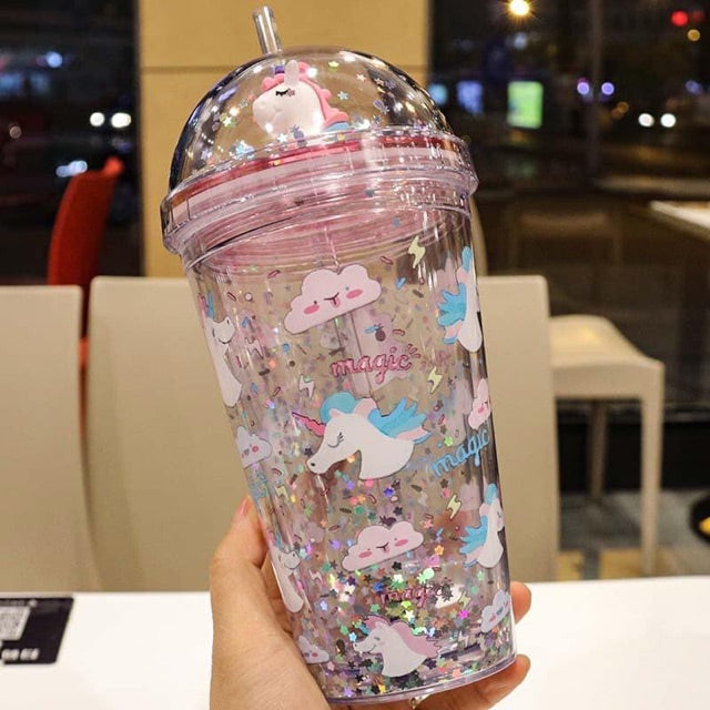 Glitter Unicorn Sipper