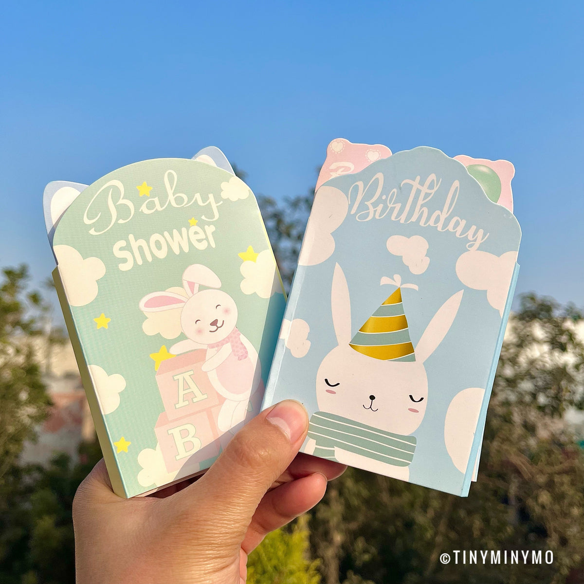 Baby Shower Bunny Foldable Sticky Notes - Tinyminymo