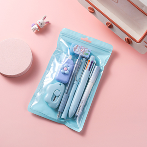 Blue Set of Stationery Items Including Pens and a Cutter - Tinyminymo