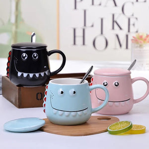 Big Teeth Dino Mug with Lid and Spoon - Tinyminymo