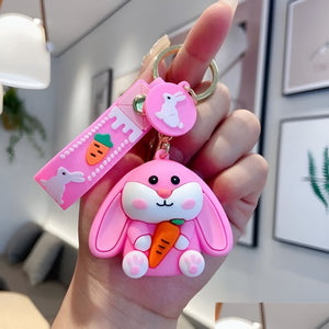 Bunny with Carrot 3D Keychain - Tinyminymo