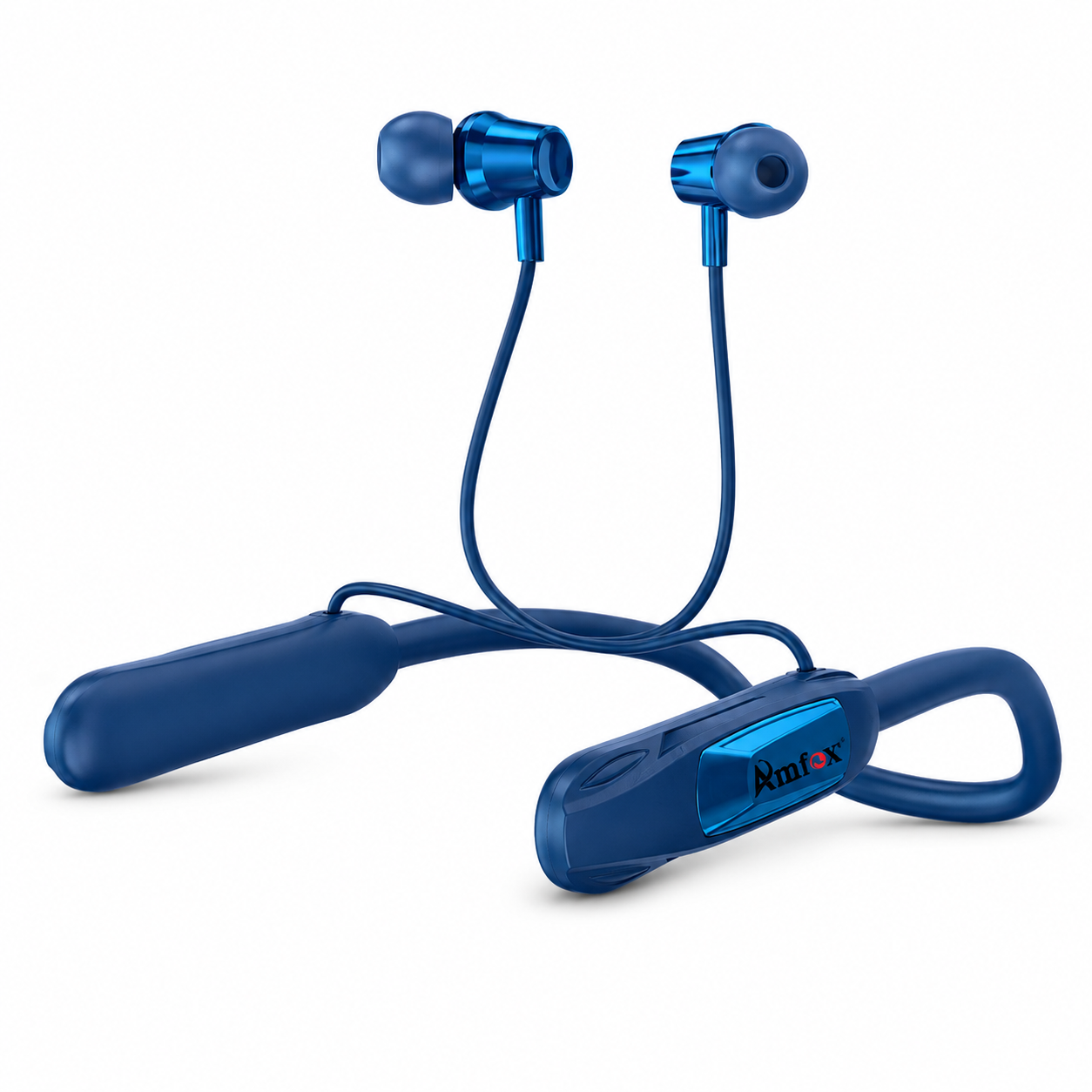 Amfox Mustang NB-112 Wireless Bluetooth Neckband Earphones | 150H Playback | Magnetic On/Off | Smart Assistant | Voice Change | Deep Bass | Sports Neckband with Mic