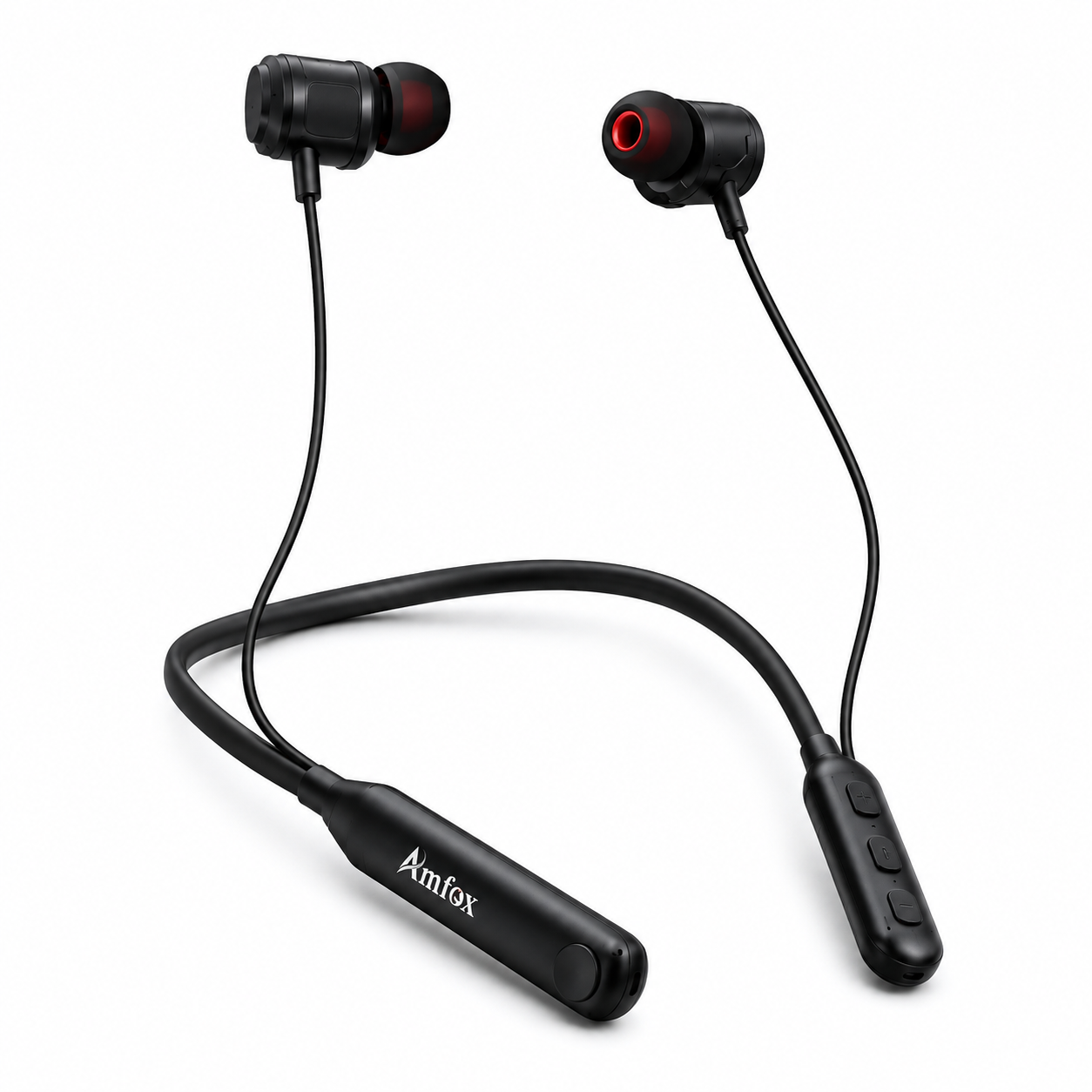 Amfox Aura Wireless Bluetooth Neckband Earphones | 60 Hours Playtime | 250 Hours Standby | Deep Bass | Built-in Mic | Fast Charging | Magnetic Earbuds