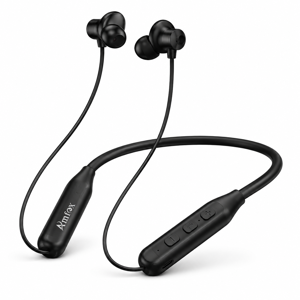 Amfox Ray Wireless Bluetooth Neckband | 60 Hours Playtime | 400 Hours Standby | Deep Bass | Magnetic Earbuds | HD Mic | Fast Charging