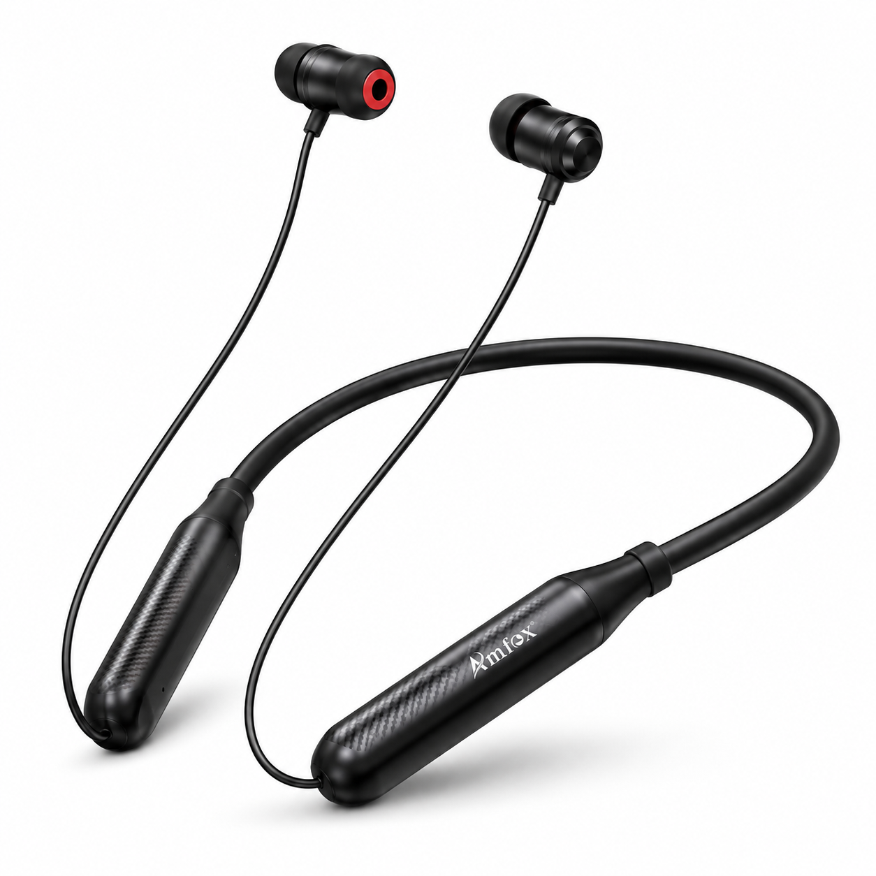 Amfox Wave NB114 Wireless Bluetooth Neckband | 60 Hours Playtime | 250 Hours Standby | Deep Bass | Lightweight | Built-in Mic | Type-C Fast Charging