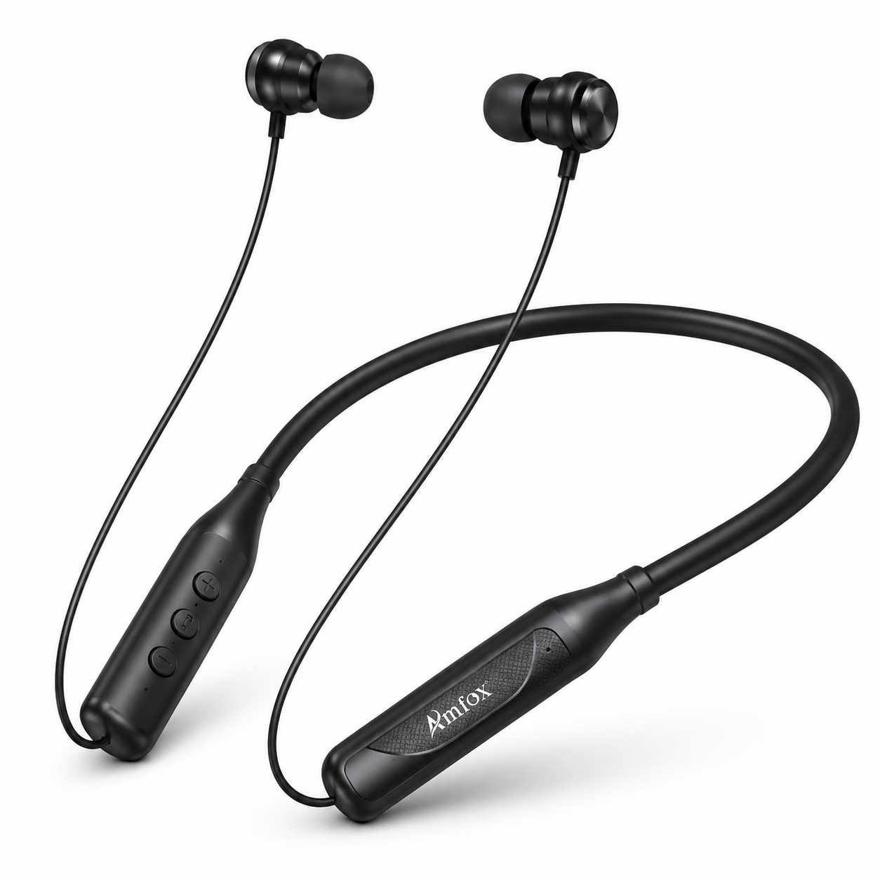 Amfox Sync NB124 Wireless Bluetooth Neckband | 60 Hours Playtime | 250 Hours Standby | Deep Bass | Lightweight | Built-in Mic | Type-C Fast Charging