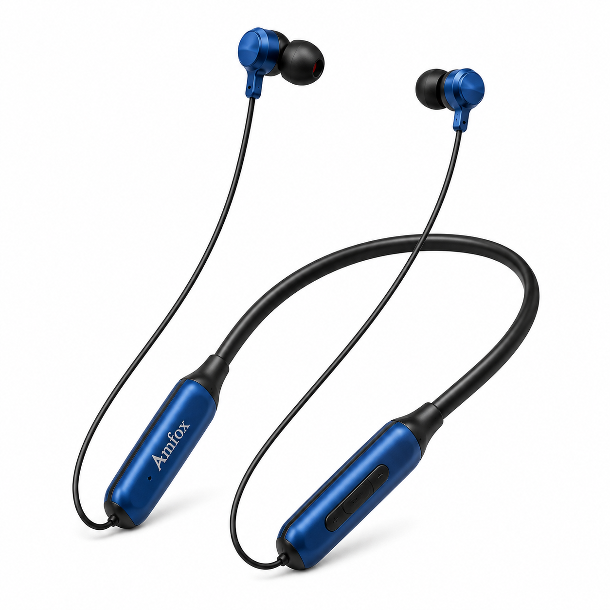 Amfox Sport Wireless Bluetooth Neckband | 60 Hours Playtime | 400 Hours Standby | Deep Bass | Magnetic Earbuds | HD Mic | Fast Charging (Copy)