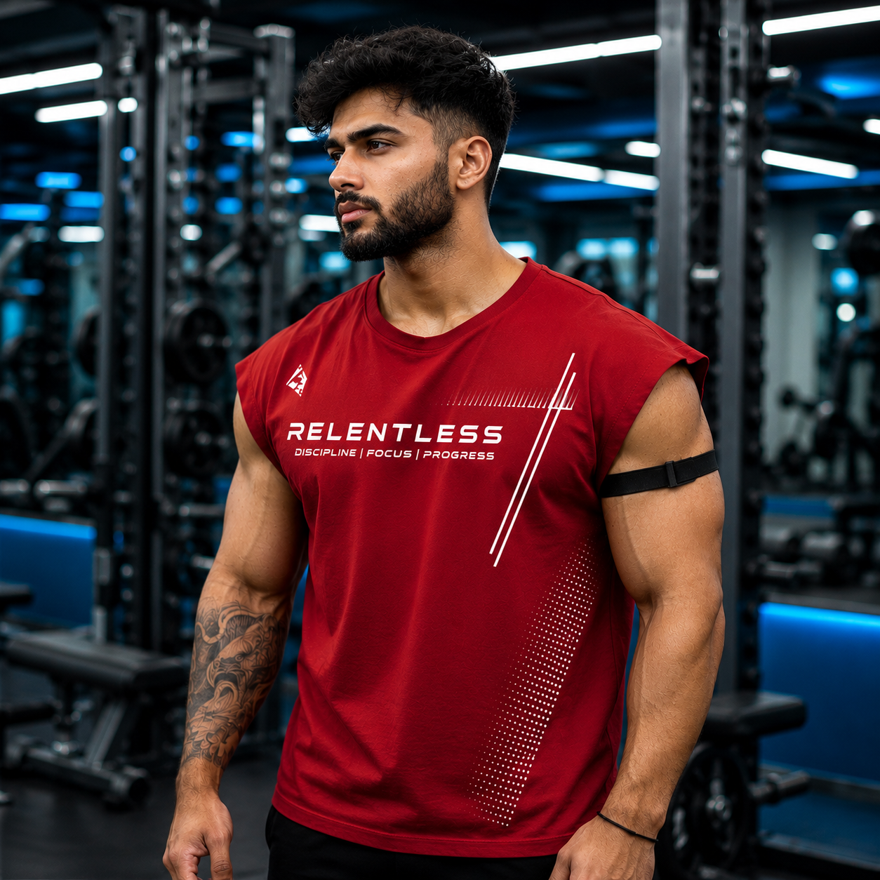Men's Oversized Sleeveless Gym T-Shirt | Premium Cotton Blend Workout Tank | Round Neck Muscle Fit Training Vest | Graphic Printed Fitness Tee