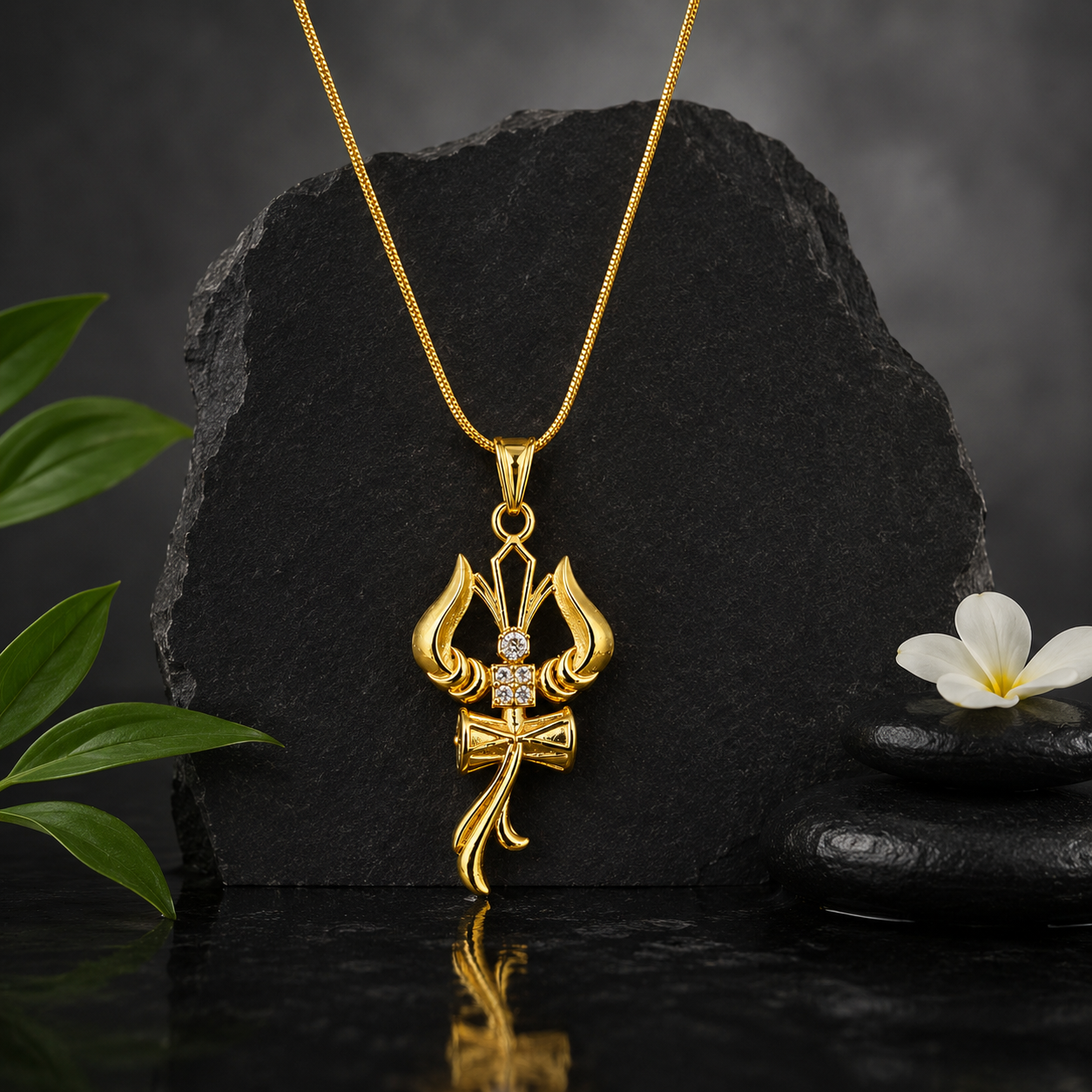 Mahadev Trishul Pendant with Premium Chain | Spiritual Shiv Trishul Necklace for Men & Women | Lucky & Devotional Daily Wear